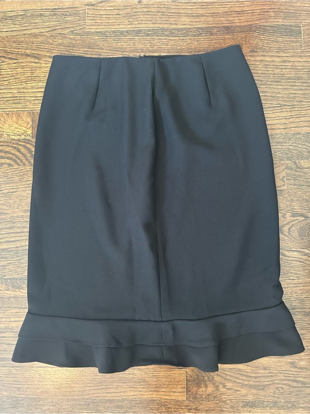 Ann Taylor Black Pencil Skirt with Ruffle Hem